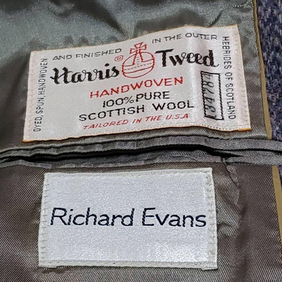 極美品XL リチャードエヴァンス ハリスツイード ウール100 ブレザー 米国製