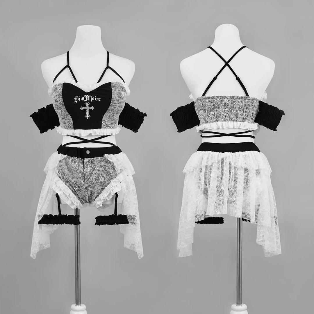 DimMoire 水着 十字誓いスイムウェア Mサイズ ブラック&ホワイト