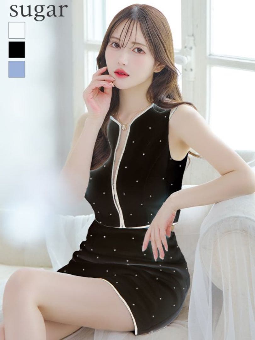 robe de fleurs glossy ドレス　M セットアップ　ブラック