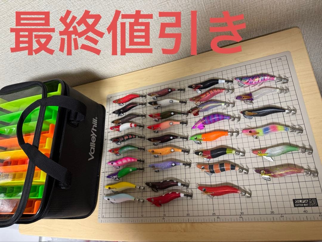 有名メーカー　未使用多数　イカメタル　オモリグ　エギ33本　バレーヒルケース付き