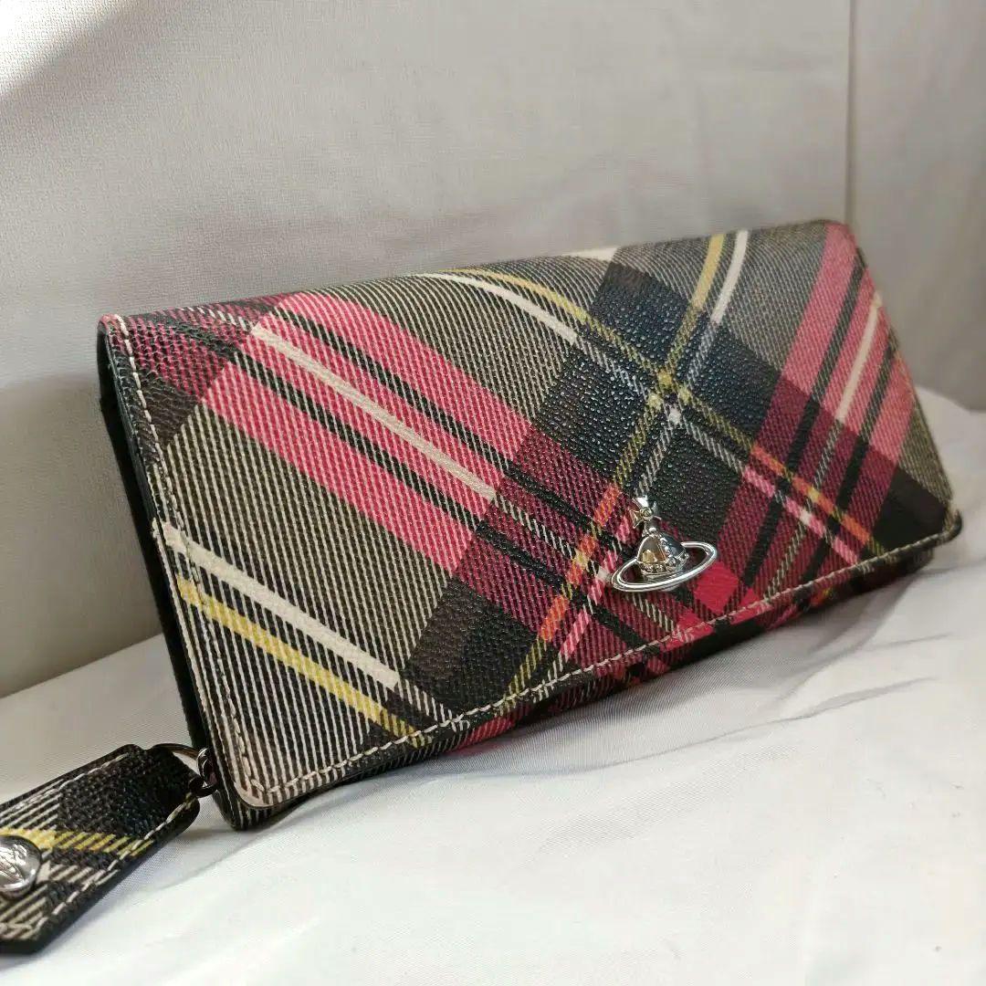 未使用級　ヴィヴィアンウエストウッド DERBY チェック　長財布　オーブ