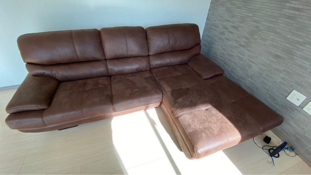 Relaxform メーダ レザーテックスカウチソファ S カカオ