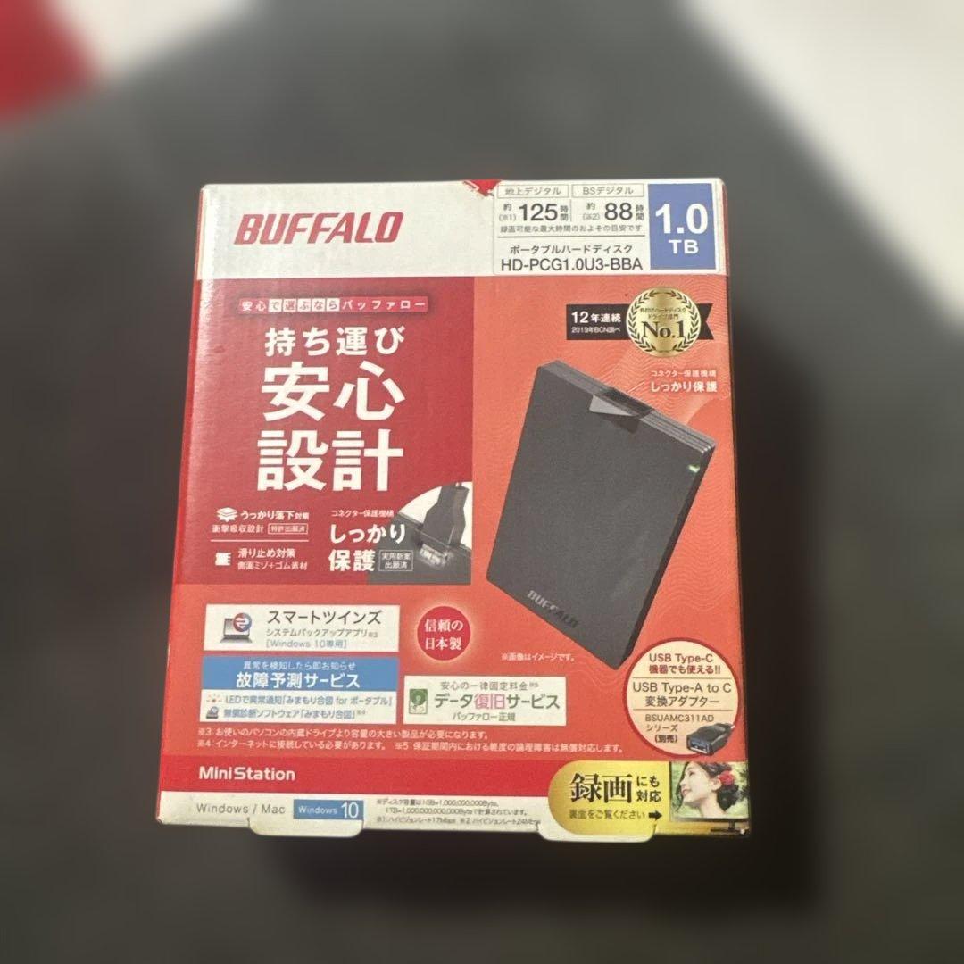 BUFFALO ポータブルハードディスク1.0TB HD-PG1.0U3-BBA