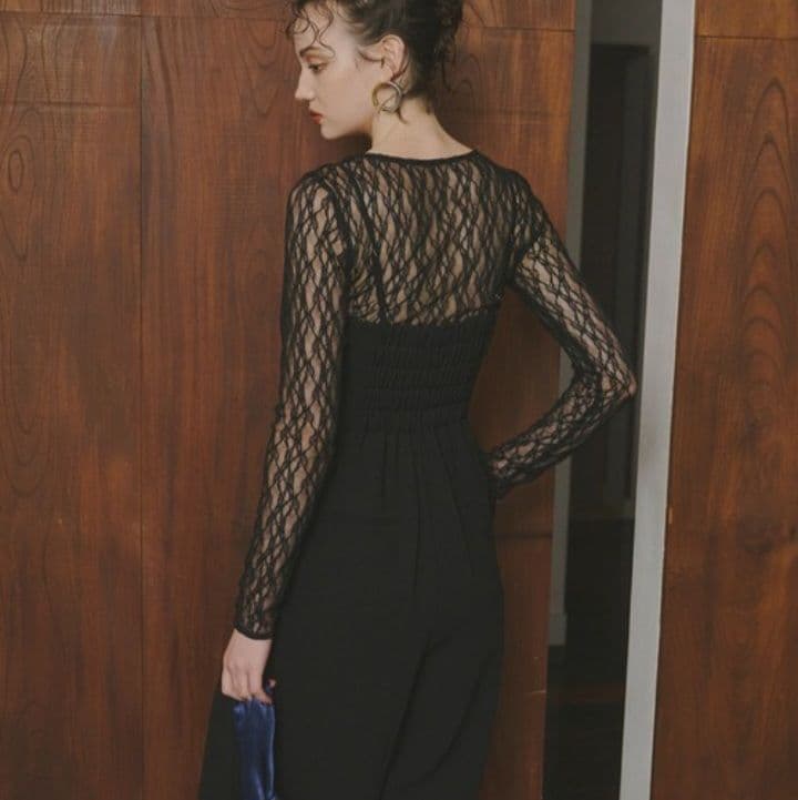 【連休限定価格】 ANDRESD クロスオールインワンドレス ワンピース 結婚式