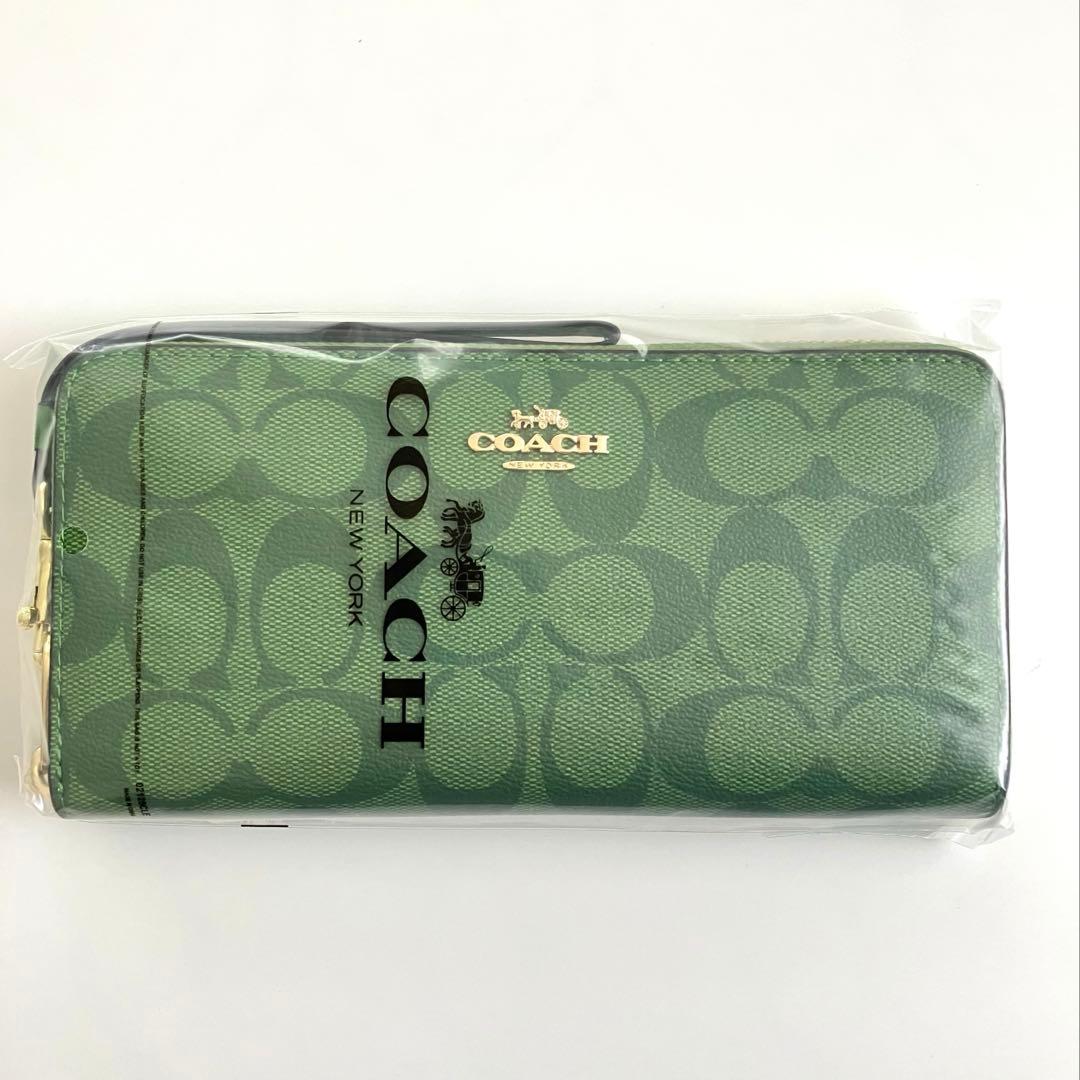 新品未開封 COACH コーチ シグネチャー 長財布　グリーン