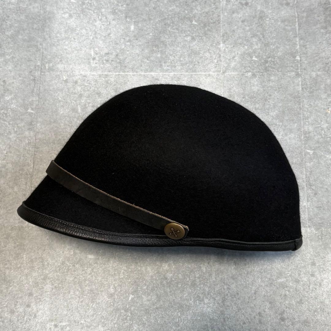 【未使用品級】KAPITAL キャピタル フェルト ジョッキー帽 ウール 黒