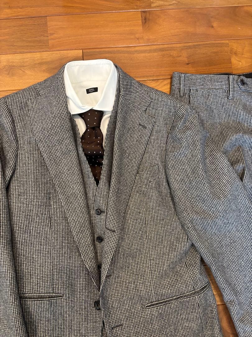 エストネーション　千鳥格子　3ピーススーツ