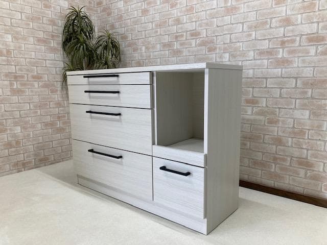 カウンター　キッチン　120幅　国産　レンジ台　収納　ホワイト　新品