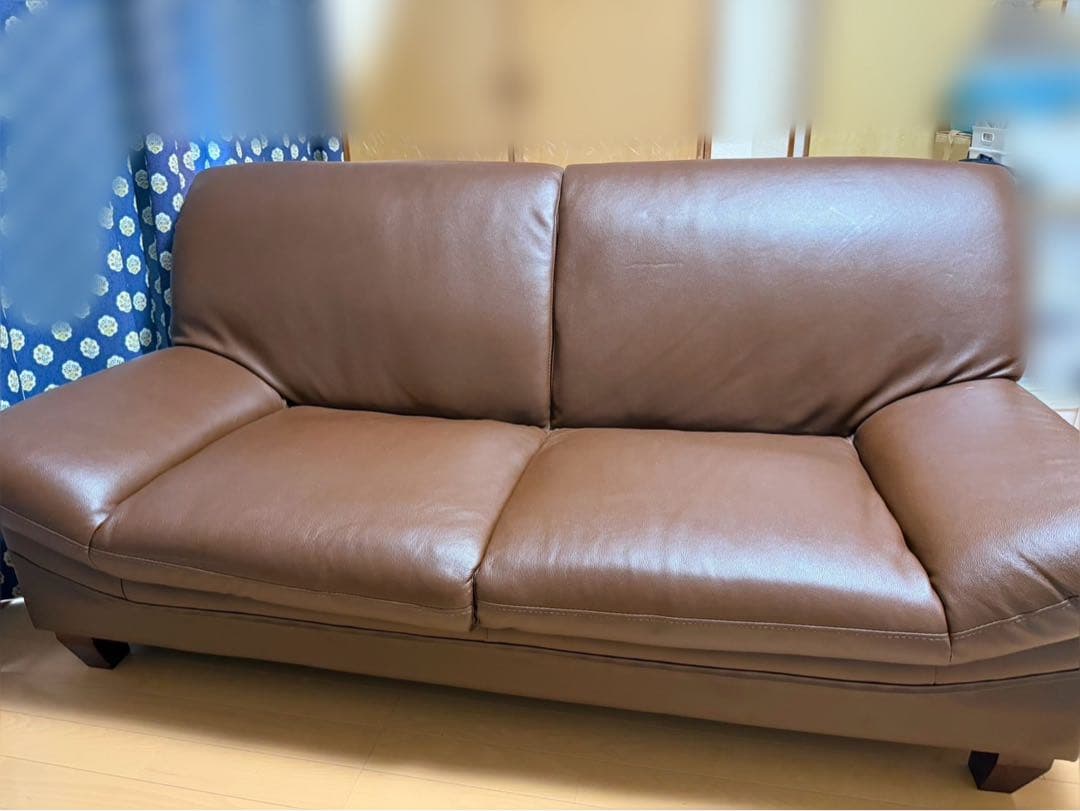 【最終値下金額】本革　ブラウン　ソファ　2人掛け