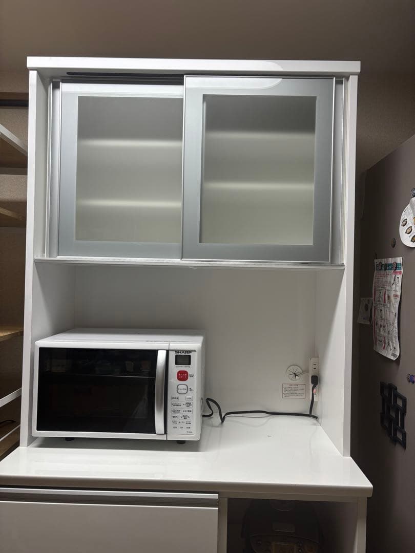 【送料込】ニトリ 食器棚 キッチンカウンター　幅90 ホワイト