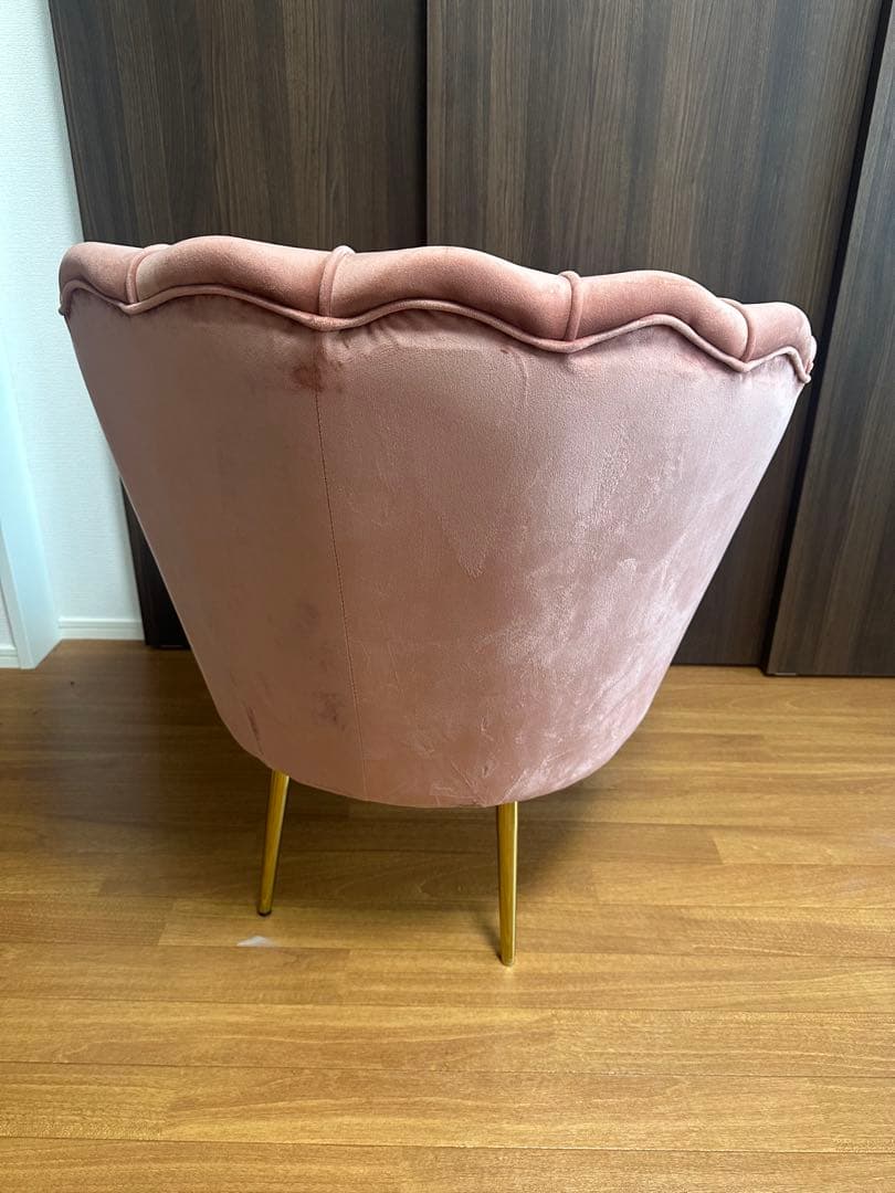 貝殻型ベルベット1人掛けソファ