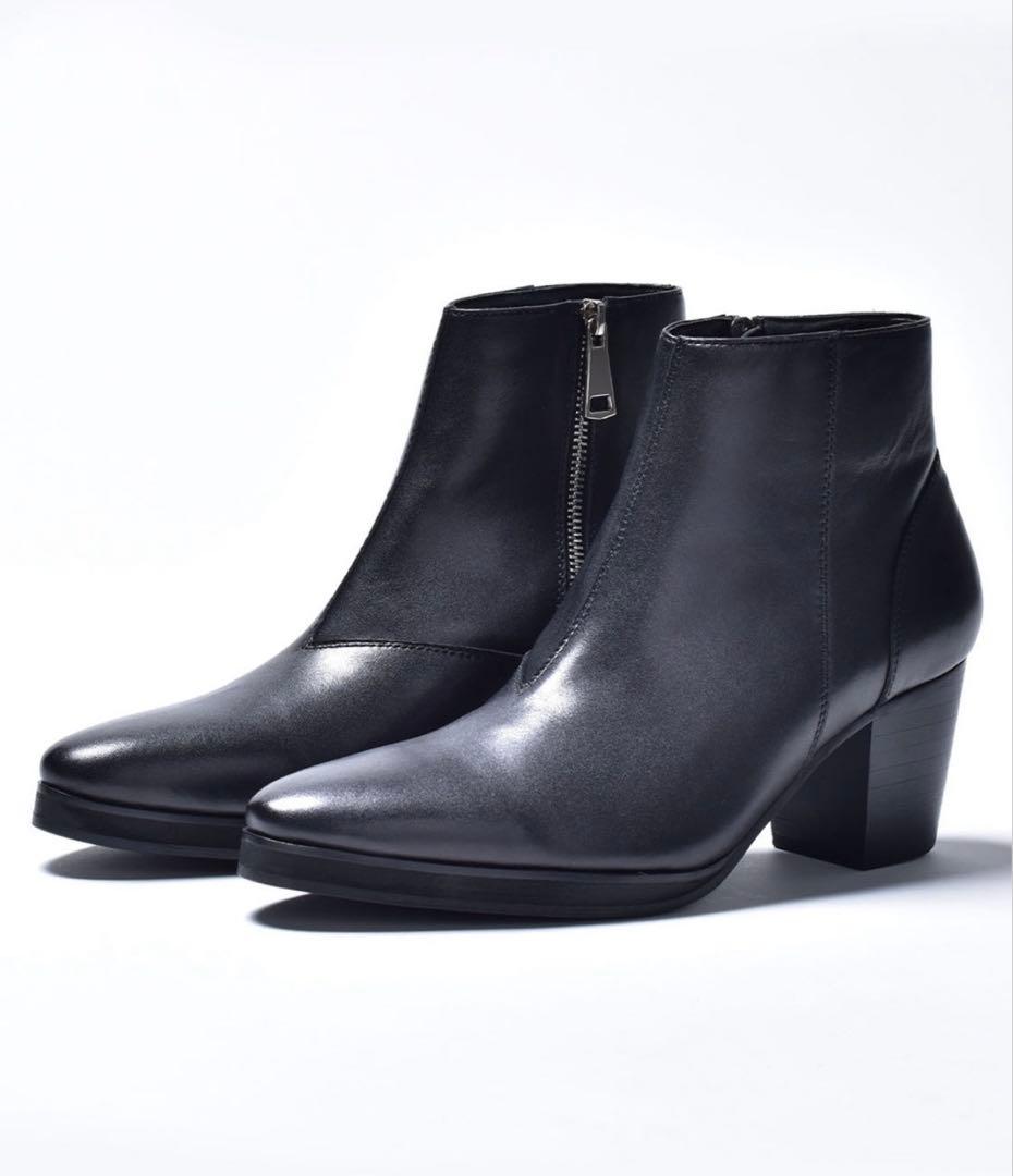 本革プラットフォーム レザー ハイヒールブーツ / ショートブーツ