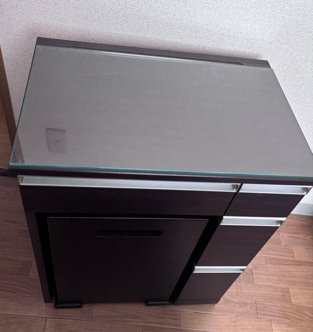 ドレッサー　化粧台　一面鏡　収納棚　テーブル　ブラウン　送料込み