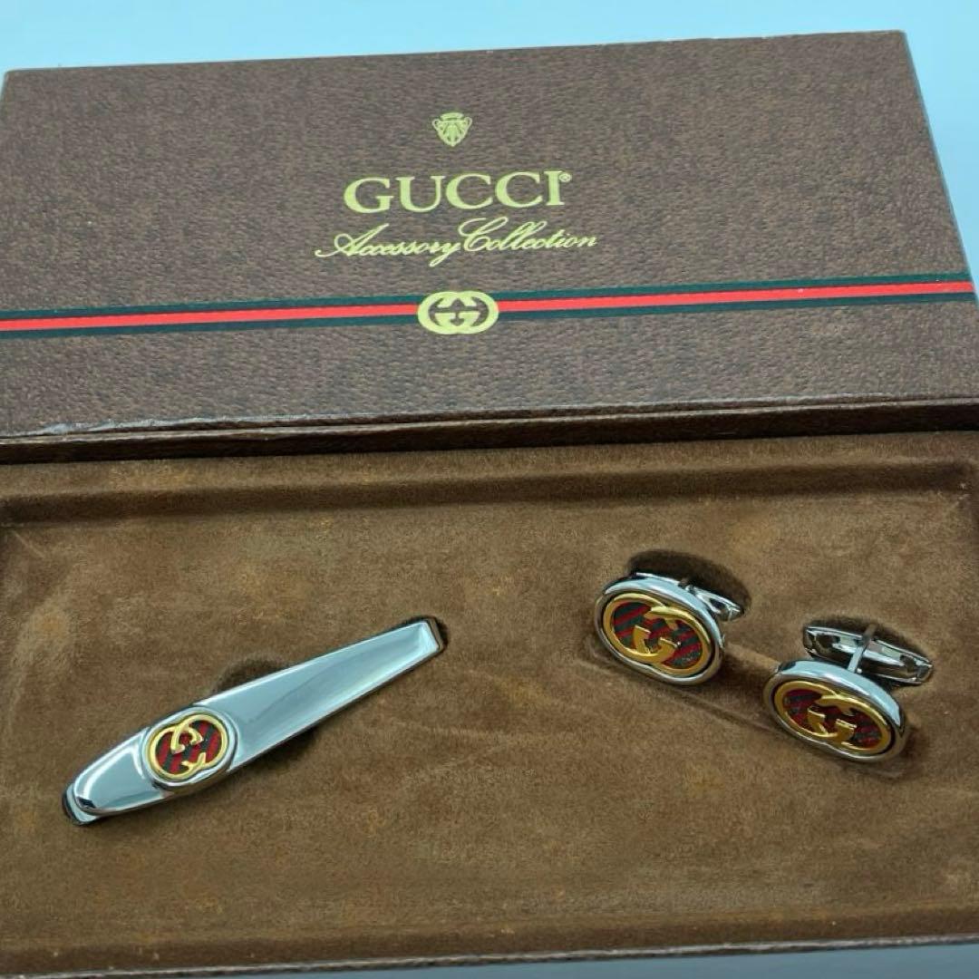 【極美品】GUCCI シェリー GG ネクタイピン カフス 箱付き
