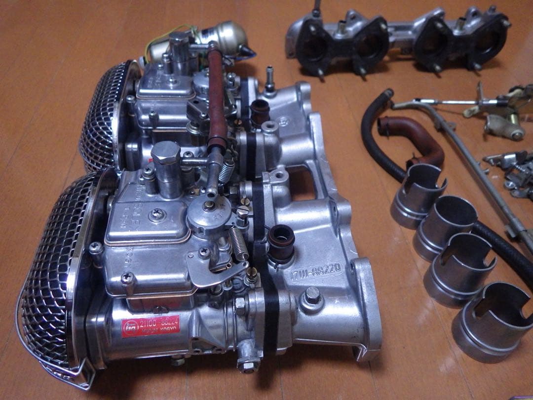 【当時物】トヨタ純正SOLEXソレックス40Φ２連4型+2TG用インマニ付