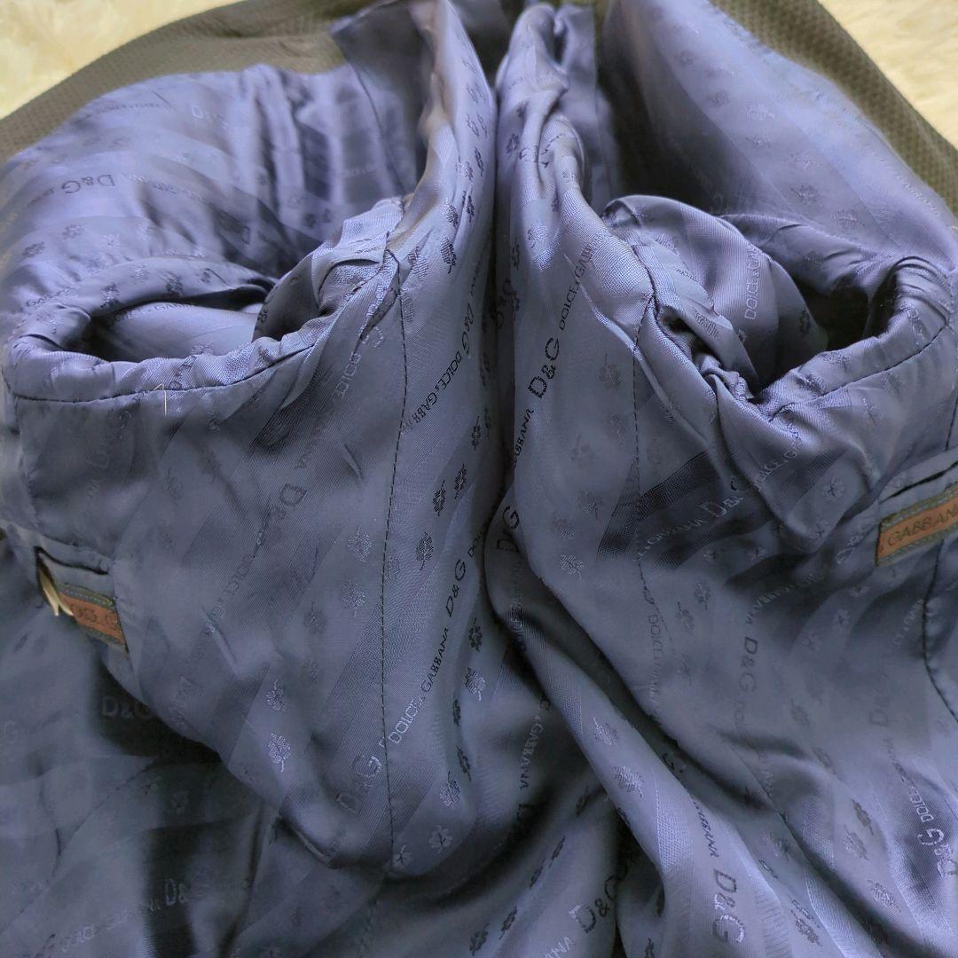 【鑑定済】Dolce&Gabbana　スーツセットアップ　ブラック　総裏　格子柄