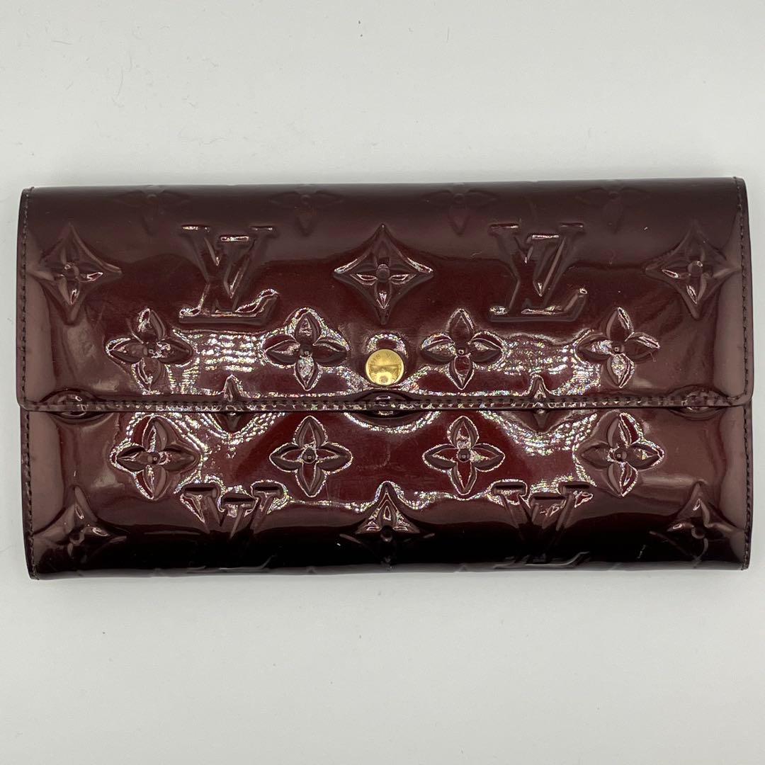 人気✨美品✨ルイヴィトン モノグラム ヴェルニ ポルトフォイユ サラ アマラント