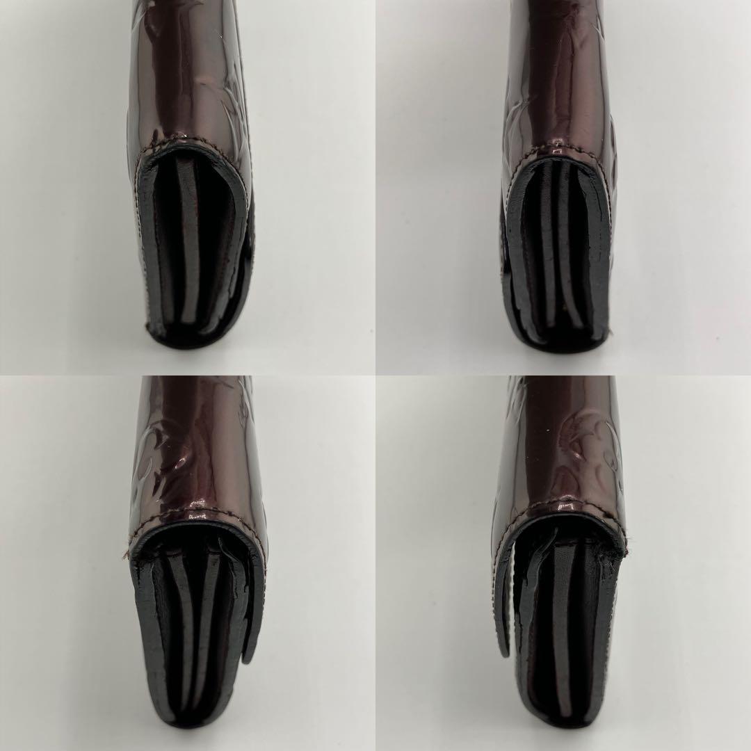 人気✨美品✨ルイヴィトン モノグラム ヴェルニ ポルトフォイユ サラ アマラント