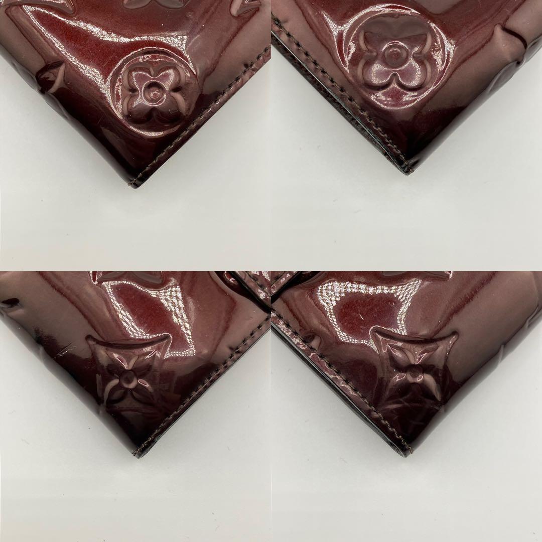 人気✨美品✨ルイヴィトン モノグラム ヴェルニ ポルトフォイユ サラ アマラント