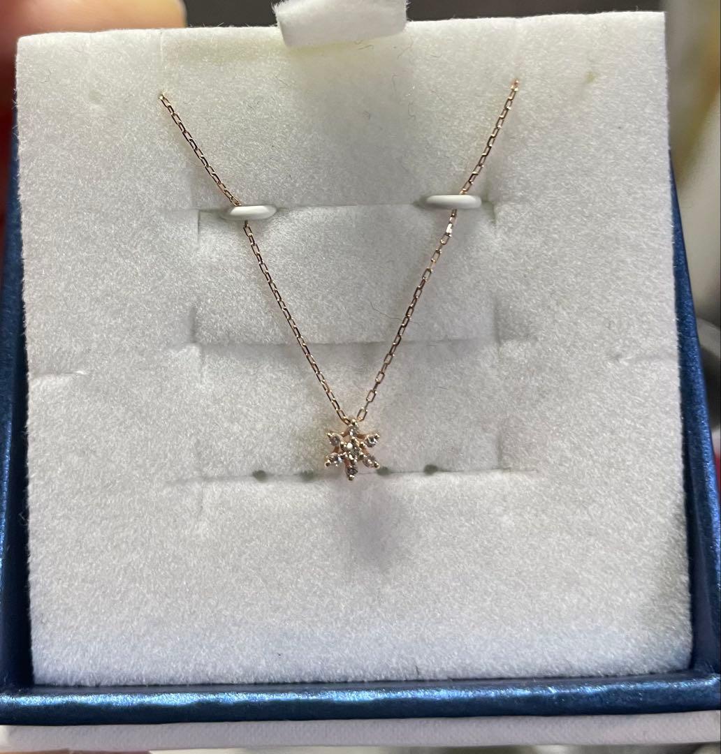 ヨンドシー　4°C 雪の結晶デザイン ネックレス K10ゴールド