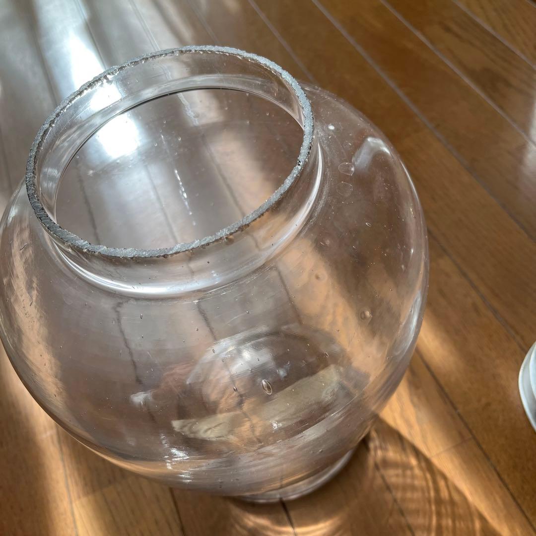 昭和初期、ガラス瓶アルミ叩き出し蓋付き