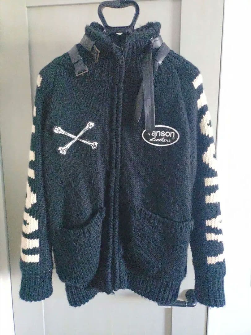 VANSON　バンソン　スカルデザイン ニットアウター