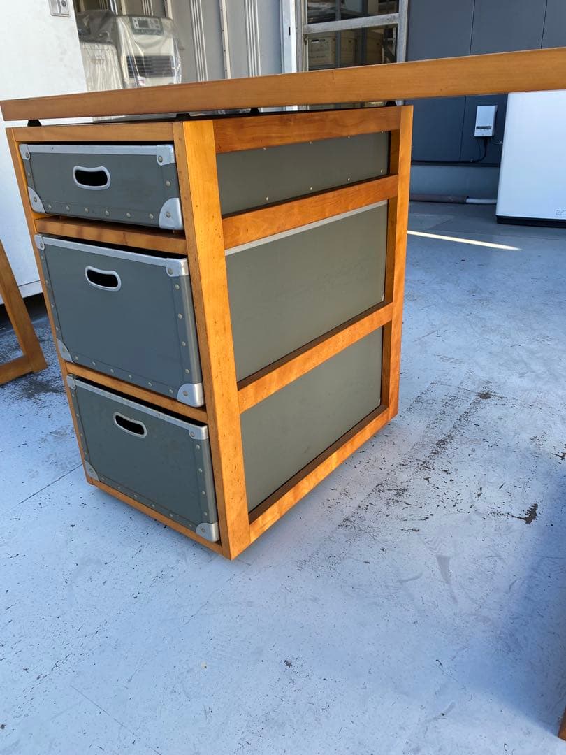木製シンプルデスク 引き出し3つ付き