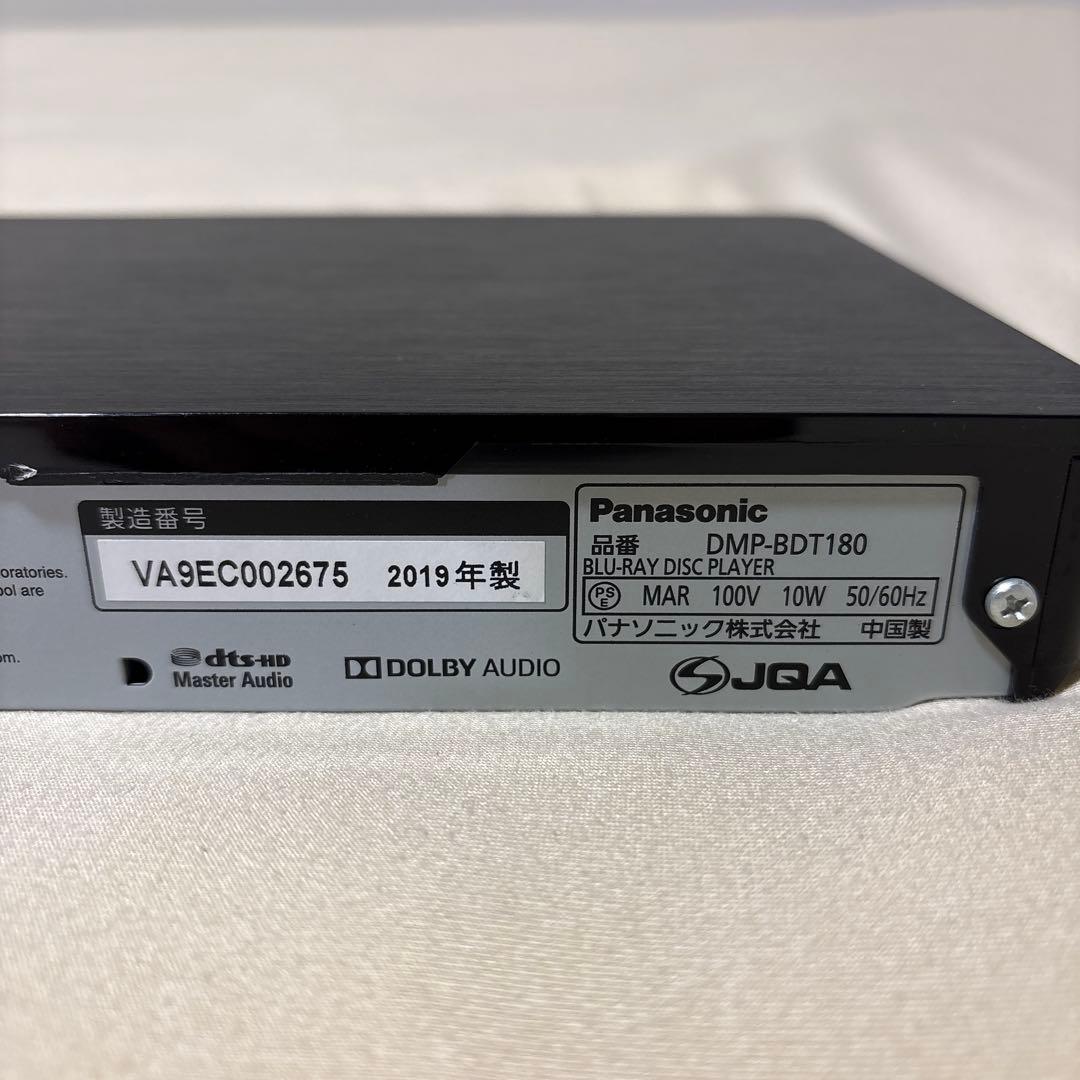 2019年製　パナソニック　ブルーレイプレイヤー　DMP-BDT180