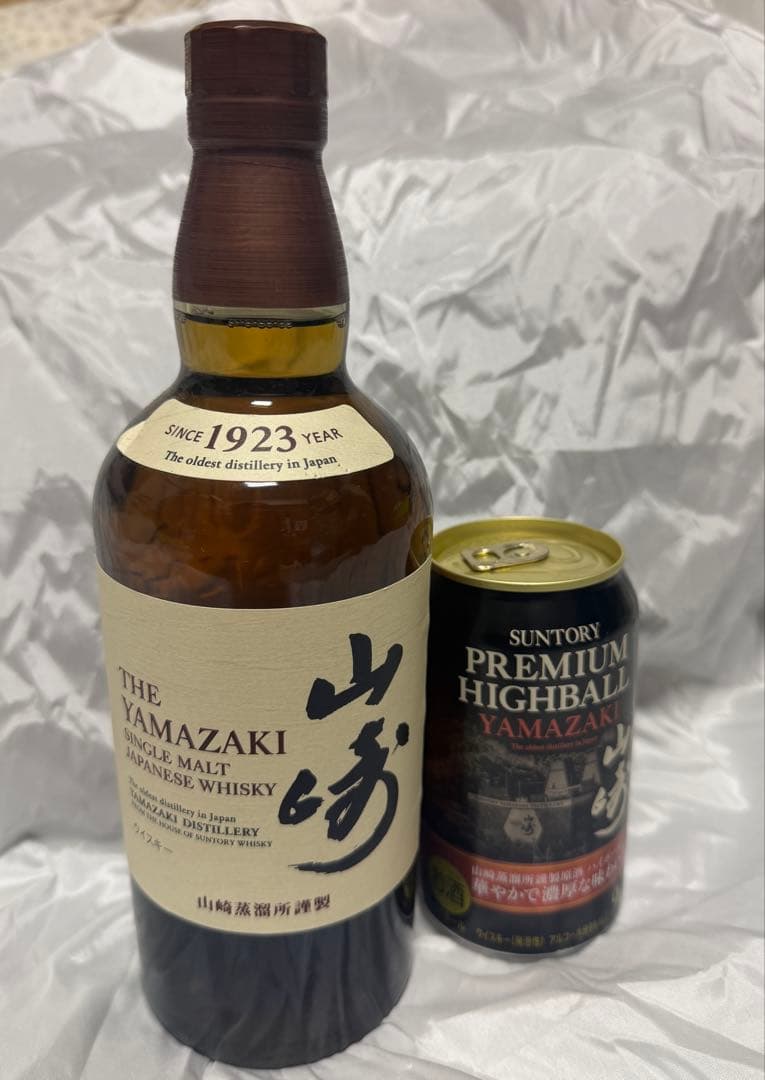 山崎、白州シングルモルトウイスキー 700ml +ハイボール缶　未開栓セット