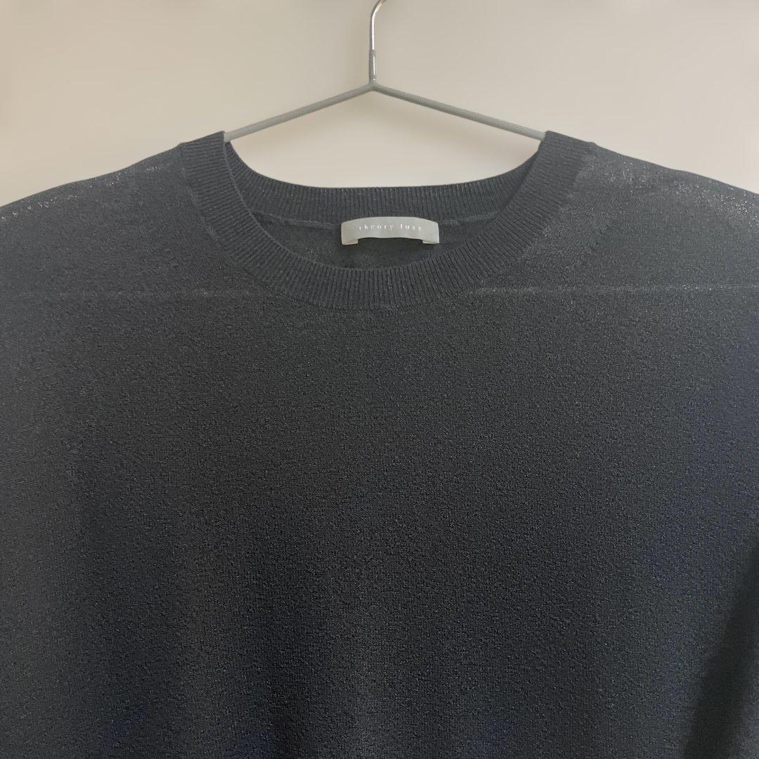 美品　セオリーリュクス　ブラック　黒　カットソー　トップス　シンプル　38号