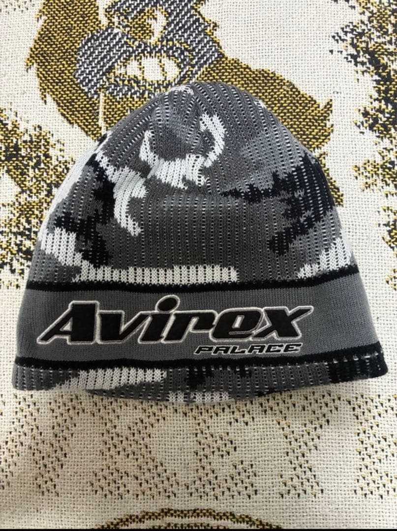 帽子 Palace Avirex Beanie gray camouflage