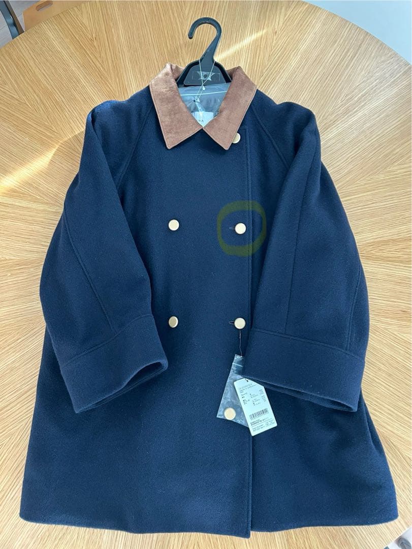 COHINA 2wayカラーゴールドボタンミドルコート