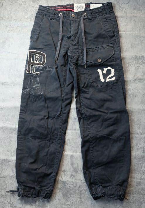 90s【ポロ ラルフローレン】 パラシュート カーゴパンツ ブラック y2k