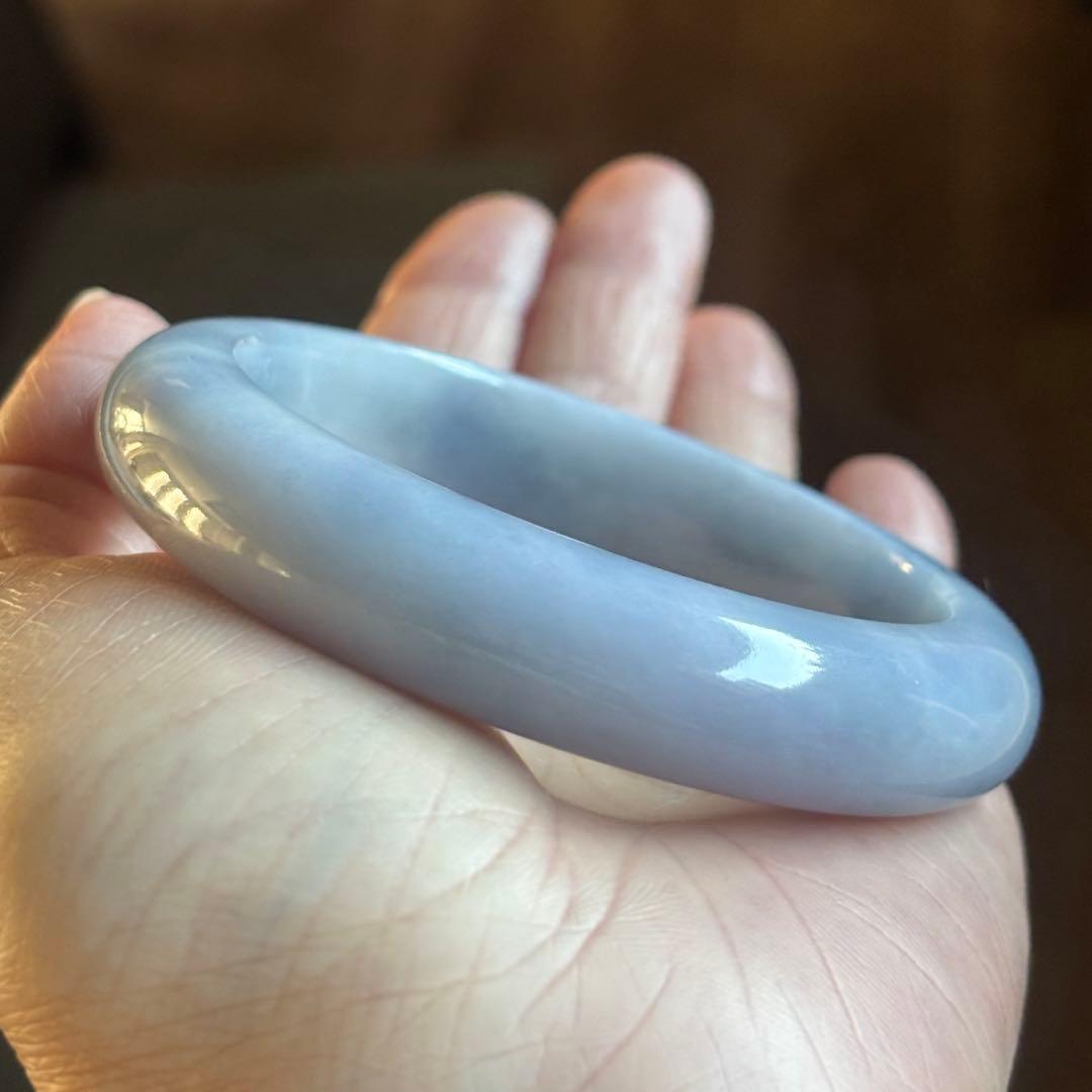 Alicia-shiva　ミャンマー産天然本翡翠A貨糯氷種紫色 バングル