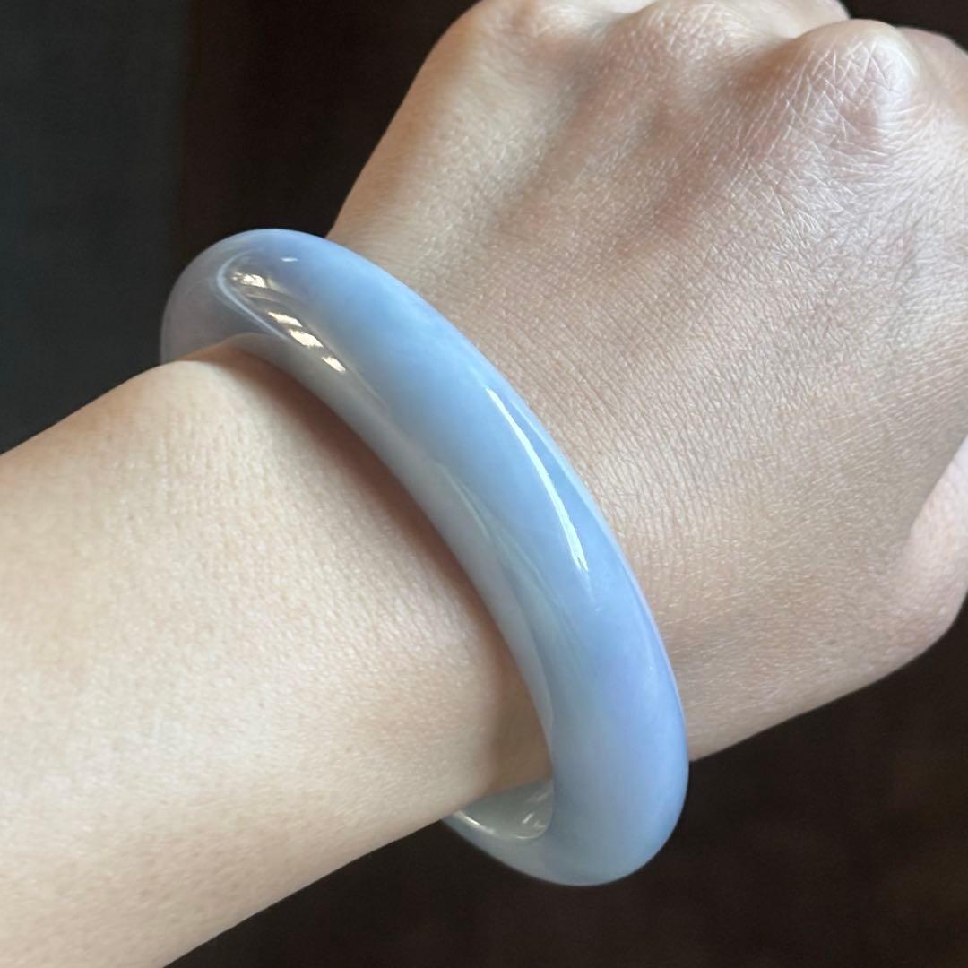 Alicia-shiva　ミャンマー産天然本翡翠A貨糯氷種紫色 バングル