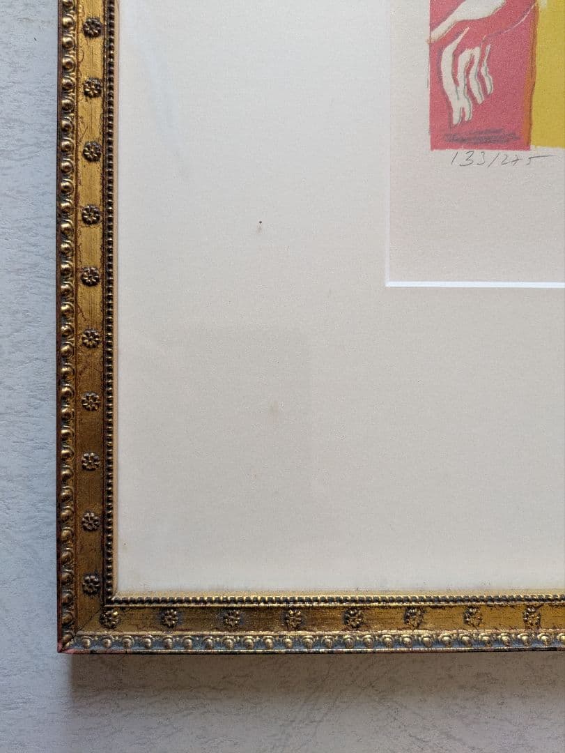 PGポ―ル ギヤマンのカラ―リトグラフ　自筆サイン、限定　「裸婦とブ―ケ」