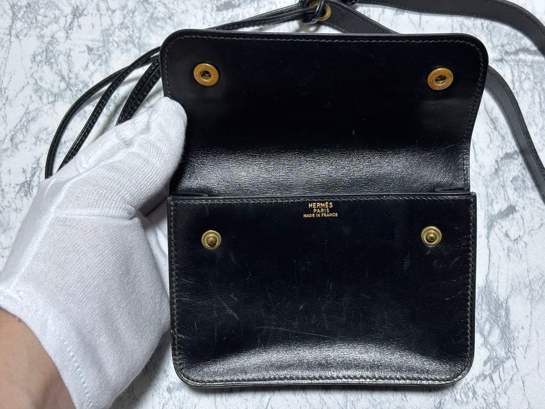 HERMES エルメス ボックスカーフ ポシェットグリーン ウエストポーチ