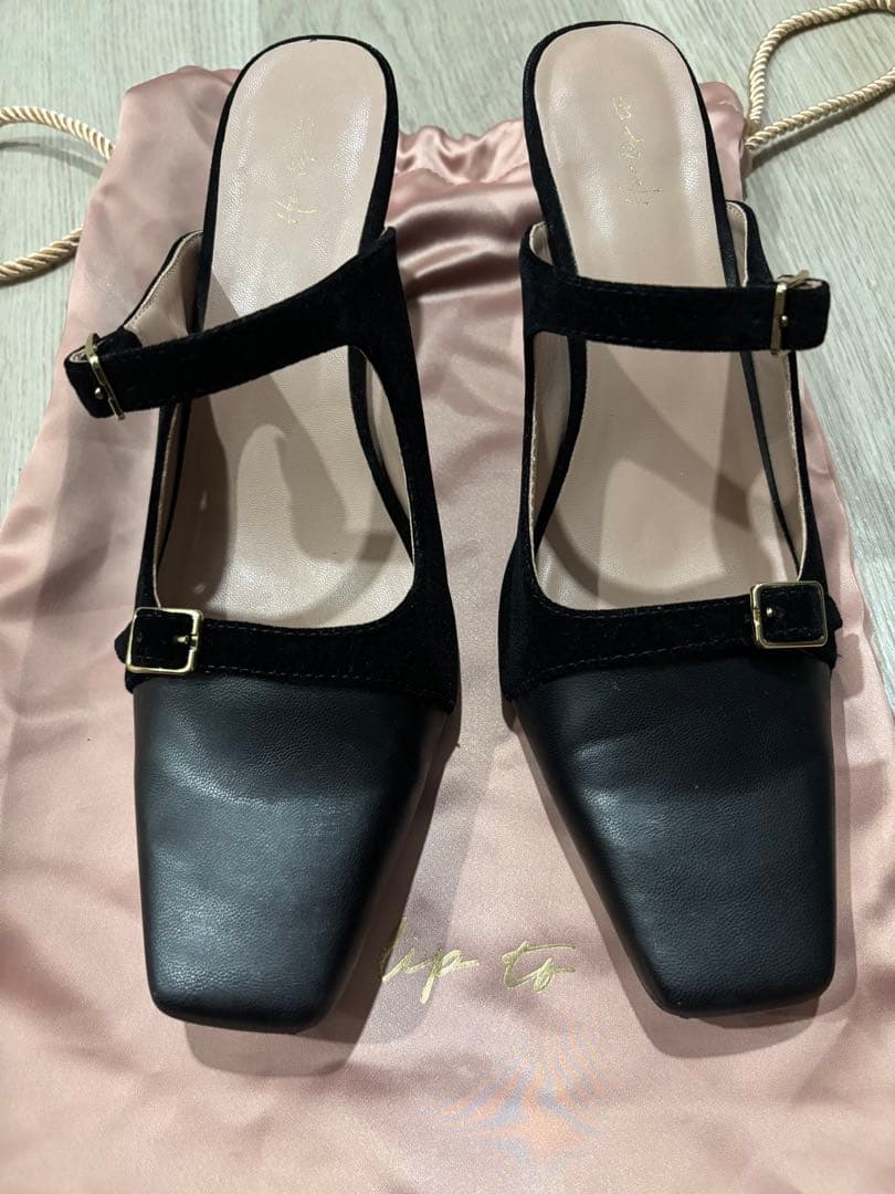 靴 Herlipto Mademoiselle Mules black
