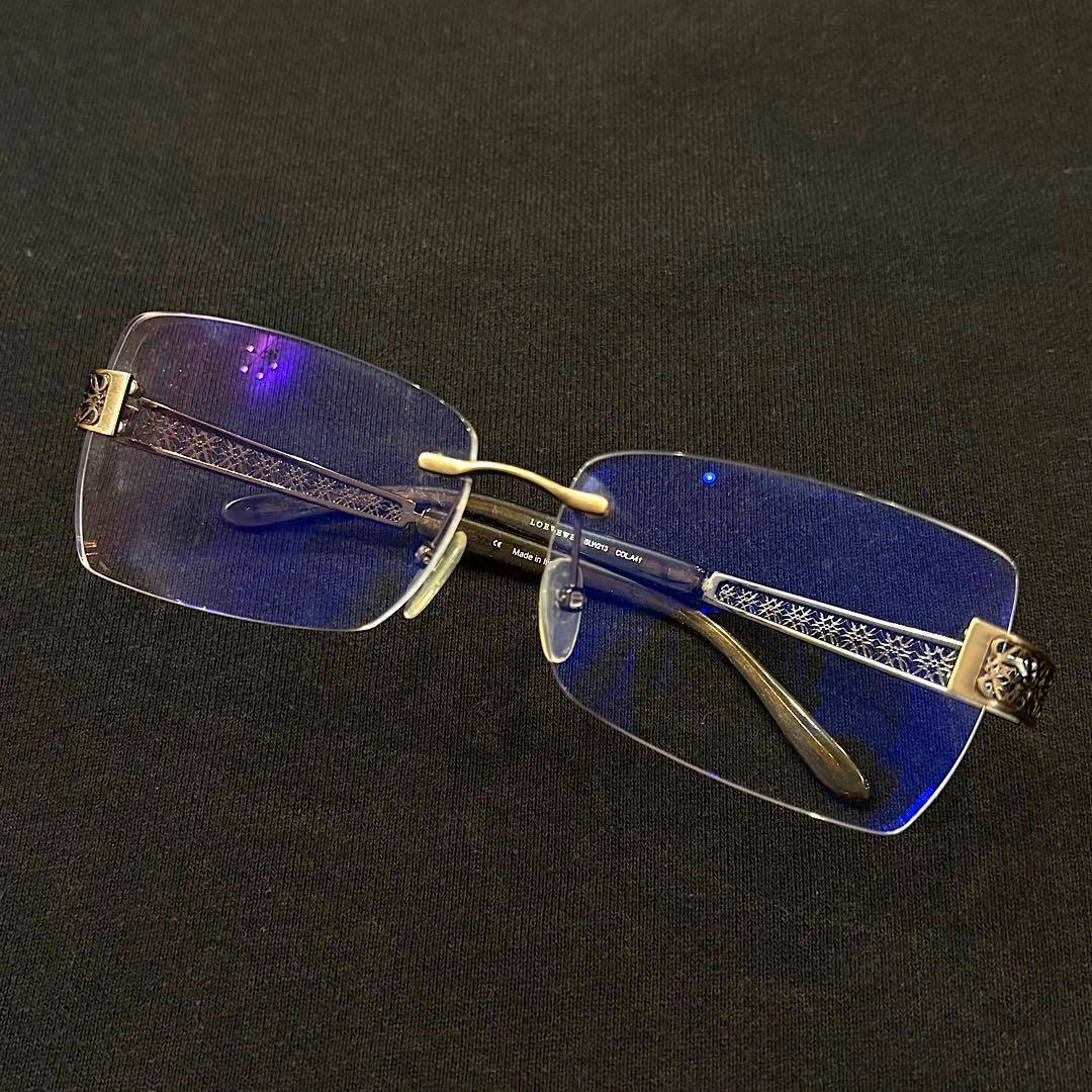 LOEWE サングラス アナグラム ツーポイント リムレス 度入り 男女兼用