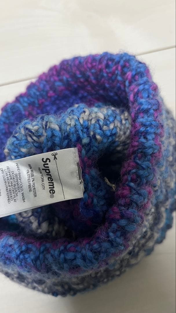 Supreme ニットビーニー 青紫