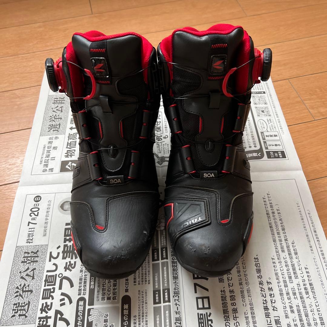 ひ*職様 RSタイチ　バイク ライディングシューズ 防水 プロテクター BOAダ