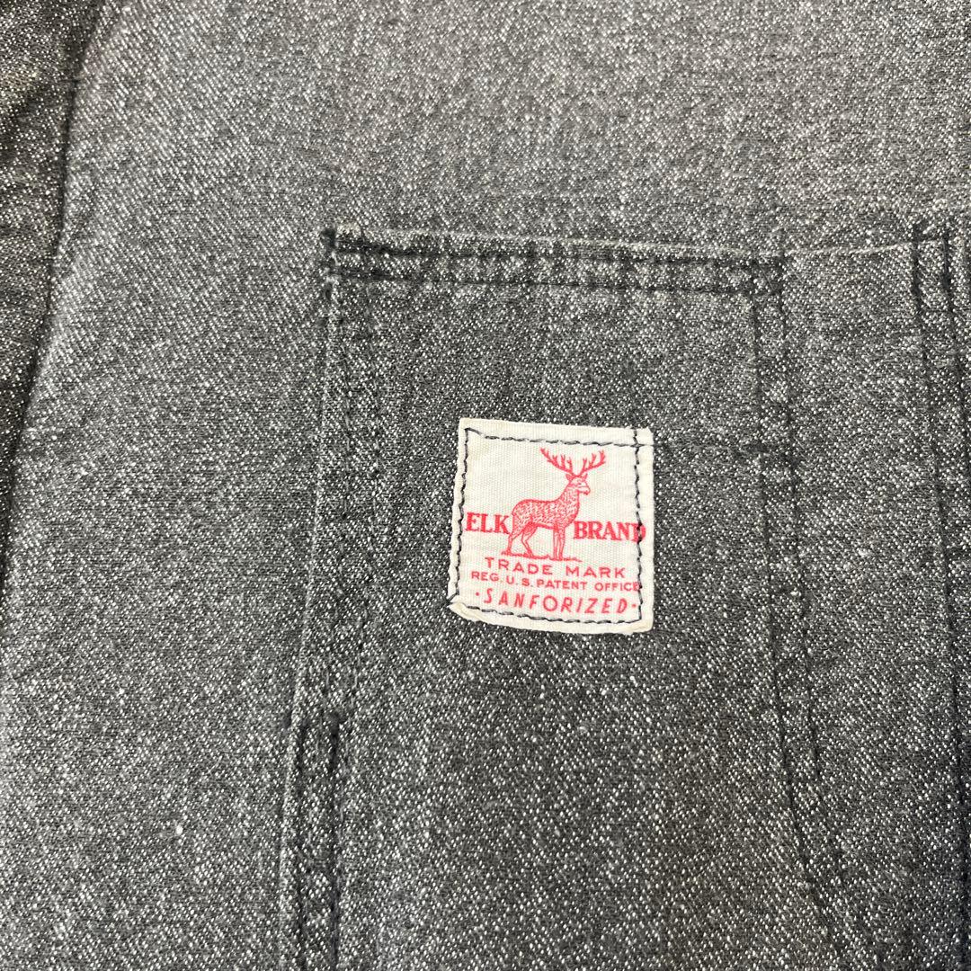 50s 60s ELK BRAND ブラックシャンブレー オールインワン