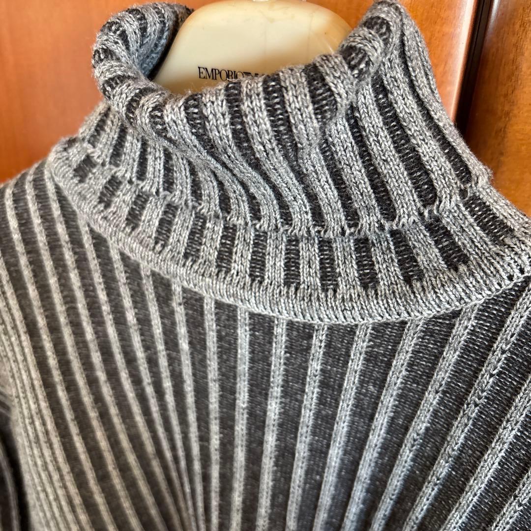 EMPORIO ARMANI◆イーグルロゴ刺繍◆ハイネック◆cottonセーター