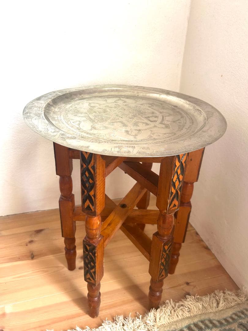 モロッコ　ティーテーブル　シルバー