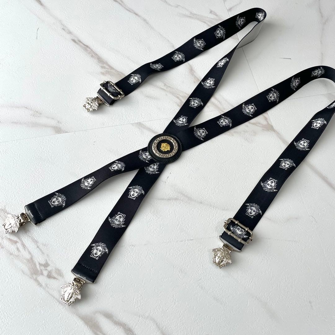 入手困難✨ ヴェルサーチ サスペンダー メデューサ メンズ カジュアル ブラック