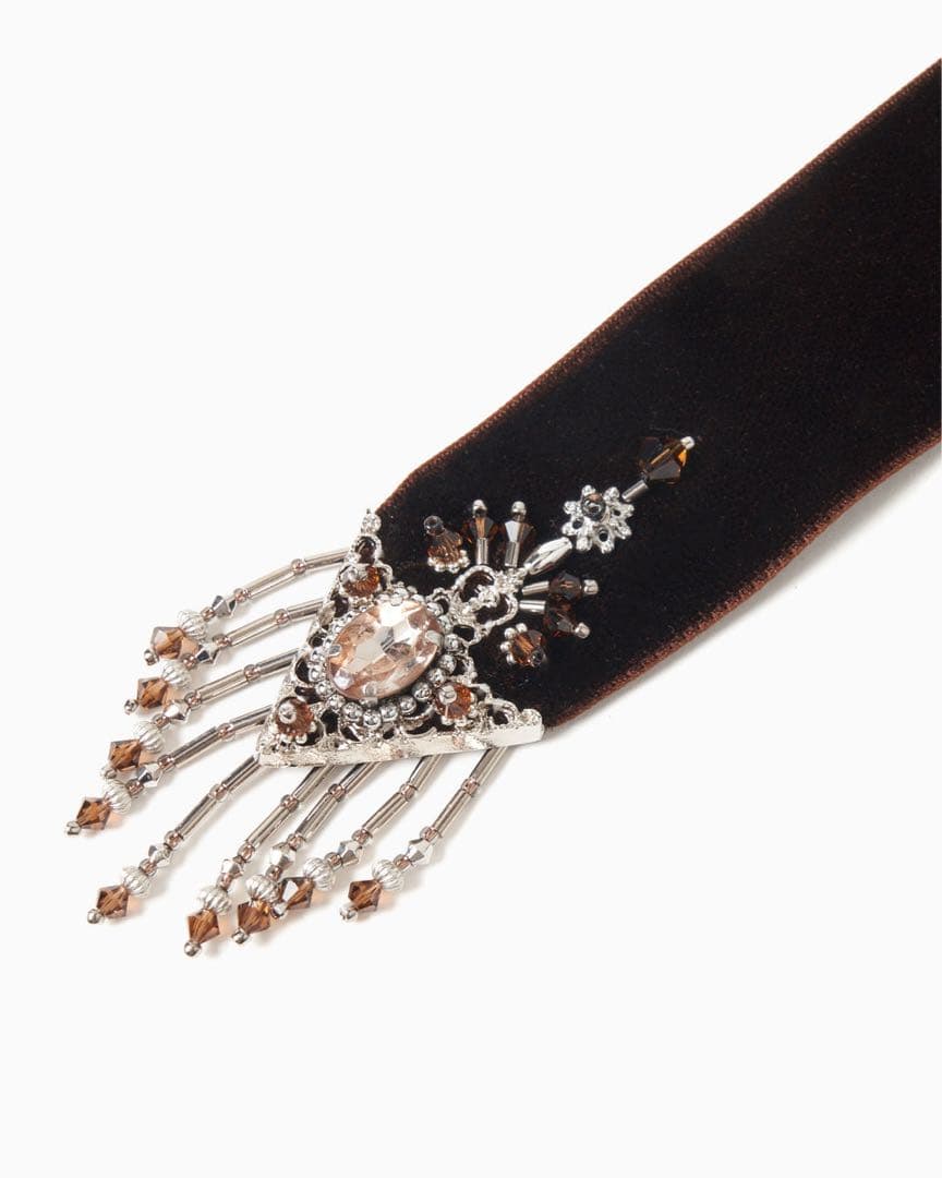 ヘアアクセサリー tanaka daisuke velvet long ribbon Brown