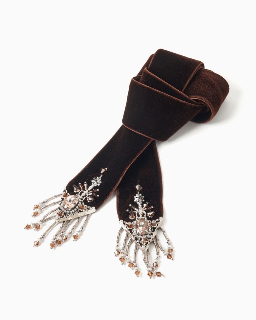 ヘアアクセサリー tanaka daisuke velvet long ribbon Brown