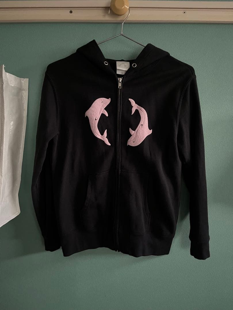 トップス labyrins Two Dolphins Zip Hoodie Navy