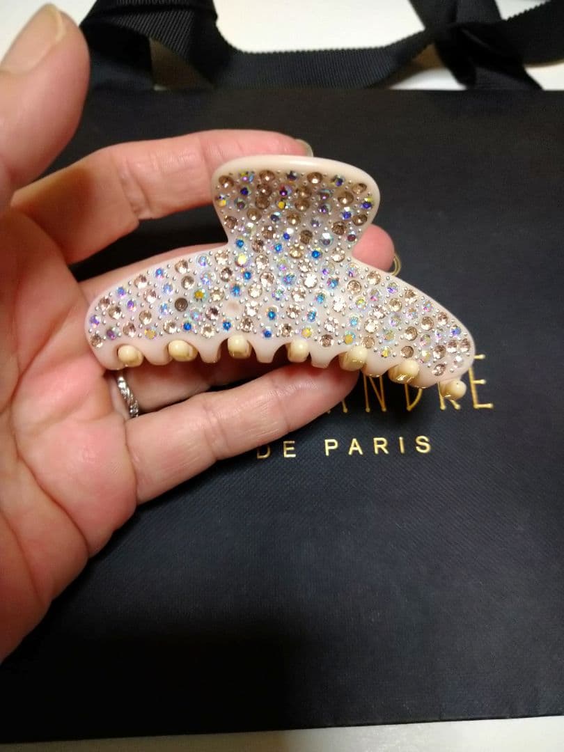 値下げALEXANDRE DE PARIS ストーン付きヘアクリップ