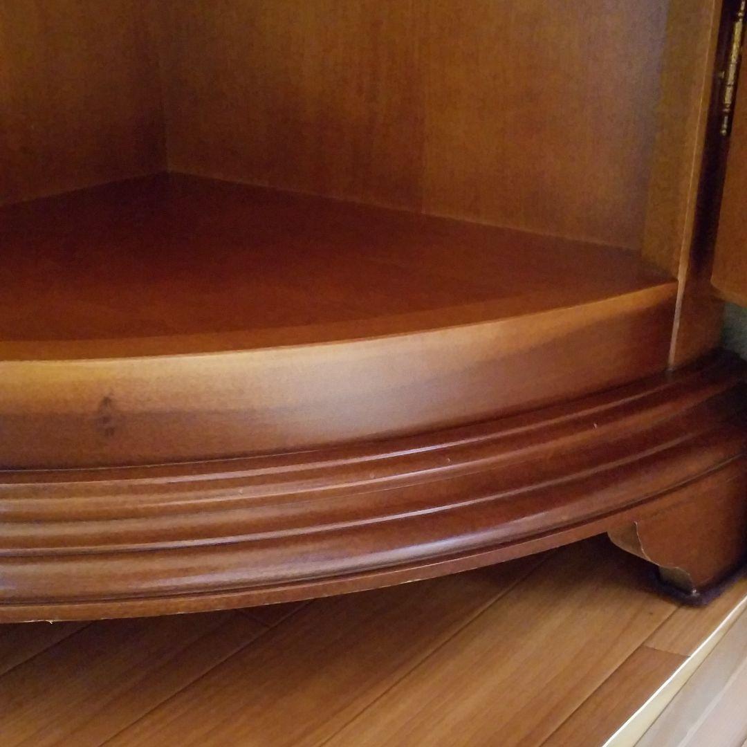 値下げ　コーナー木製家具　ガラス扉　収納飾り棚キャビネット寝室などアンティーク調